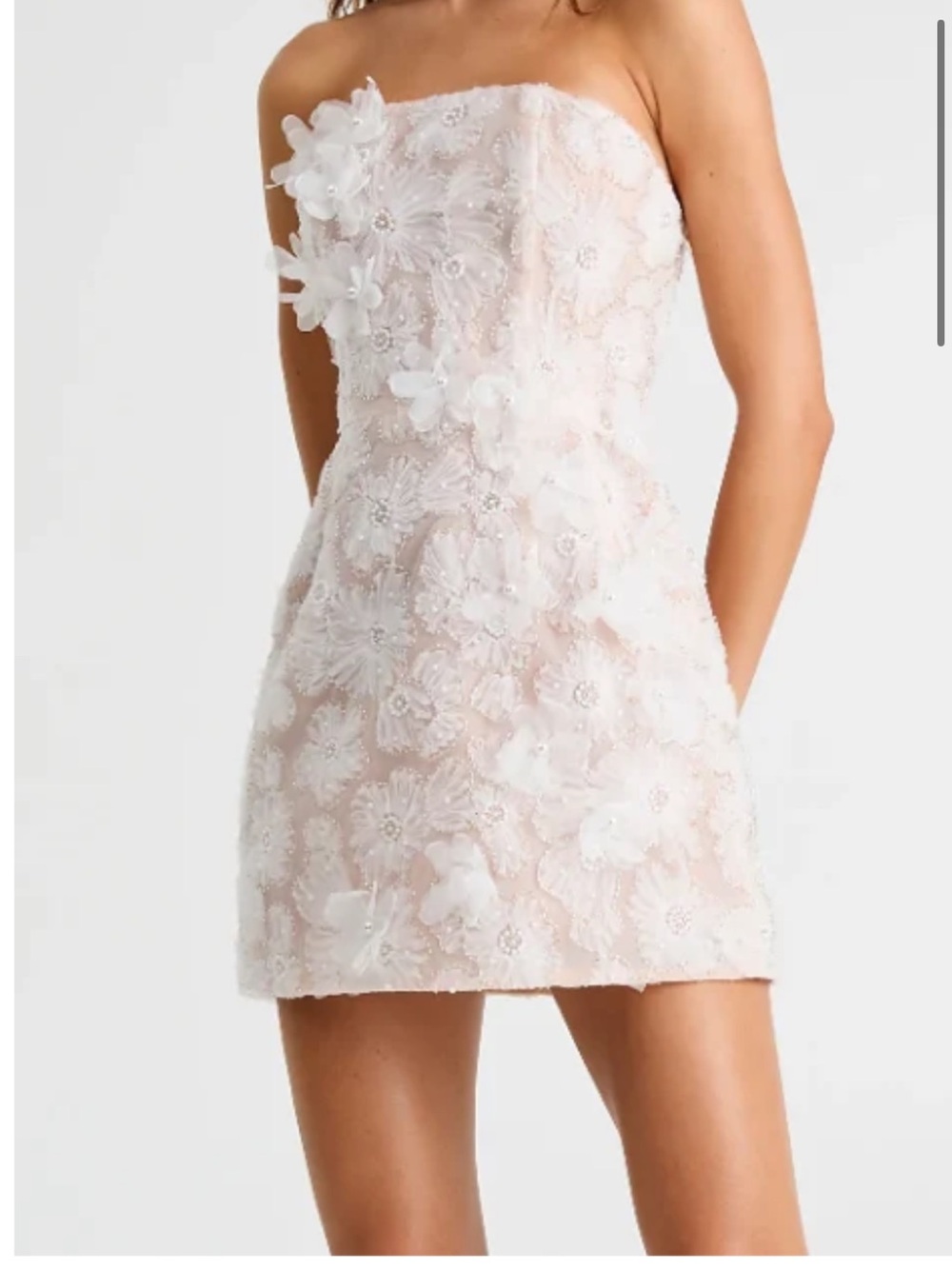Helsi Tory Dress Strapless Floral Appliqué Mini Dress